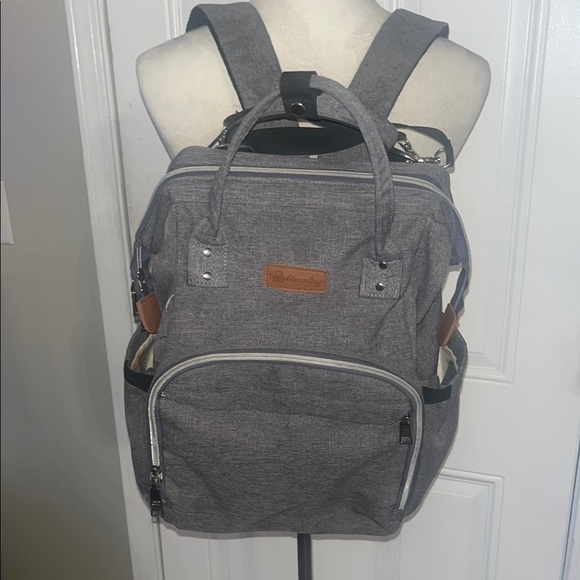 Ankommling Gray Backpack diaper bag - Picture 2 of 8